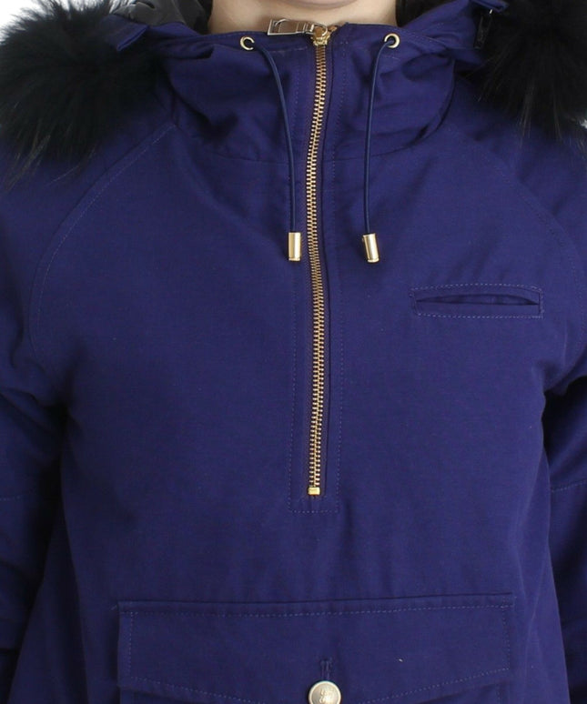 GF Ferre Blue Padded Jacket Hooded Short K-Way