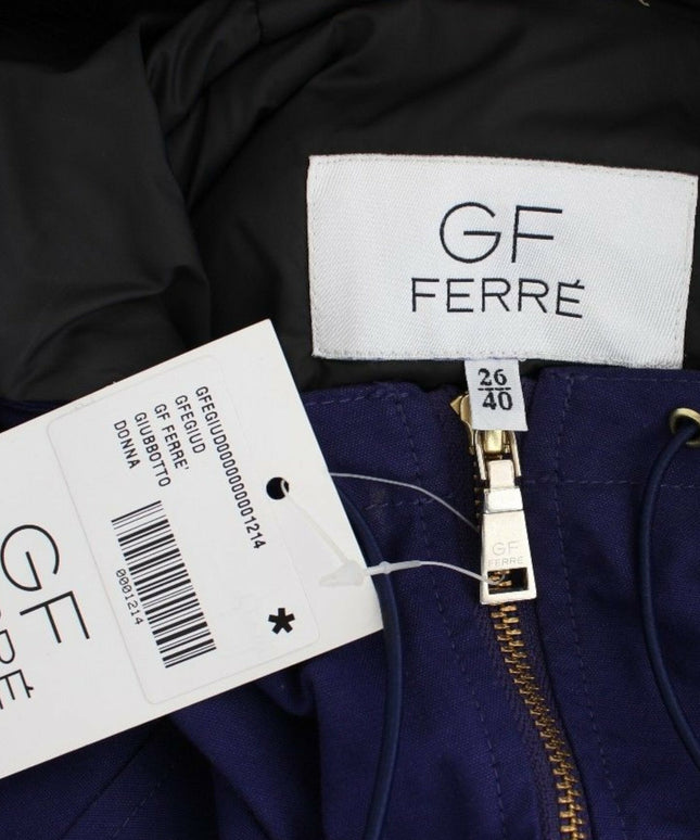 GF Ferre Blue Padded Jacket Hooded Short K-Way