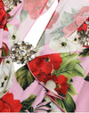 Dolce & Gabbana Multicolor Floral Crystal Embellished A-line Dress