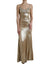 Dolce & Gabbana Metallic Gold Crystal Embellished Gown Dress