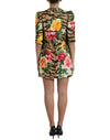 Dolce & Gabbana Multicolor Tiger Floral Print Shift Mini Dress
