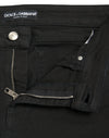 Dolce & Gabbana Black Cotton Mid Waist Skinny Denim Jeans