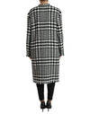 Dolce & Gabbana Black White Houndstooth Trench Coat Jacket