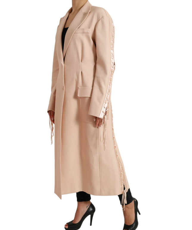 Dolce & Gabbana Beige Cotton Single Breasted Long Coat Jacket