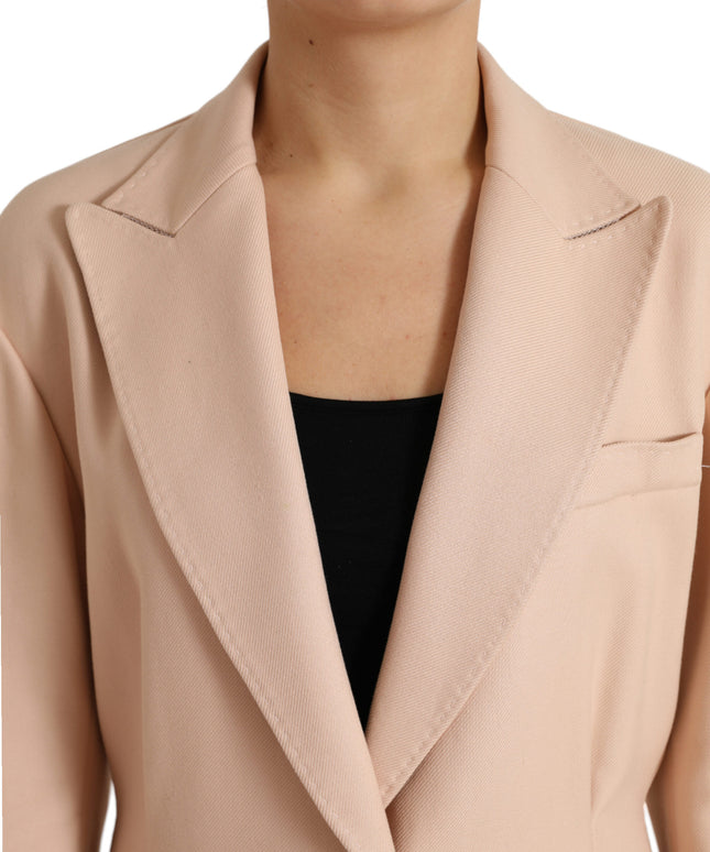 Dolce & Gabbana Beige Cotton Single Breasted Long Coat Jacket
