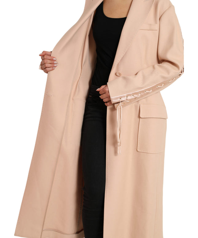Dolce & Gabbana Beige Cotton Single Breasted Long Coat Jacket