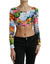 Dolce & Gabbana Multicolor Floral Long Sleeves Cropped Top