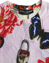 Dolce & Gabbana Multicolor Floral Padlock Butterfly Tank Top