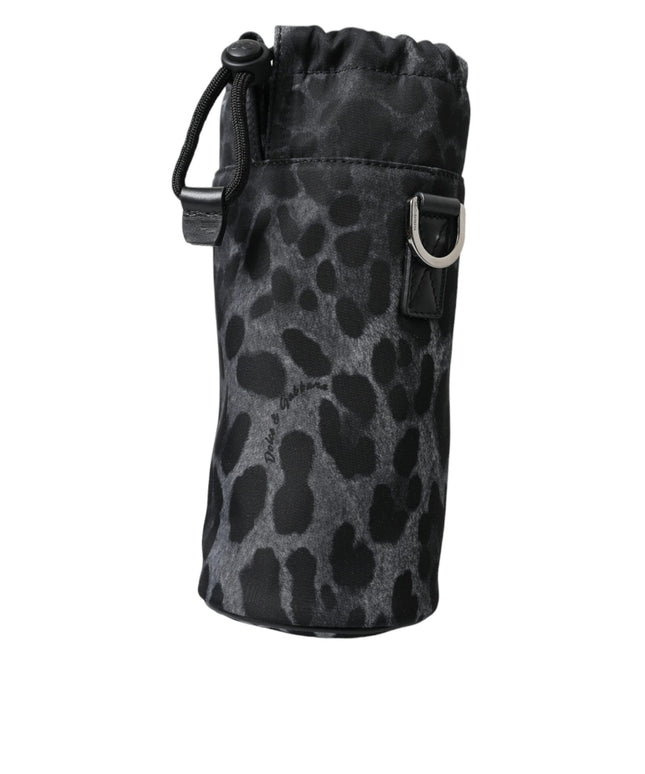 Dolce & Gabbana Black Leopard Round Slim Tote Bottle Cage Bag