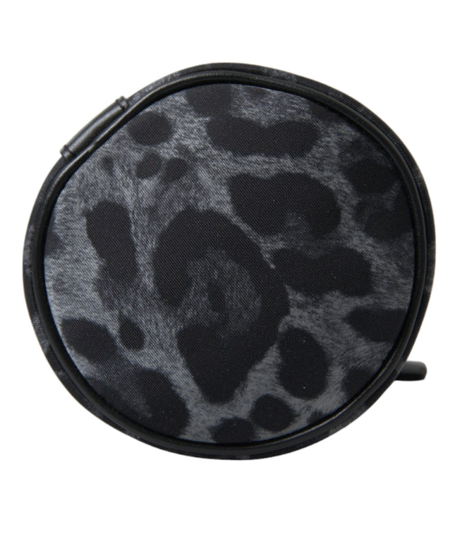 Dolce & Gabbana Black Leopard Round Slim Tote Bottle Cage Bag