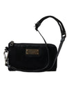 Dolce & Gabbana Black Nylon Logo Plaque Keyring Pouch Clutch Bag