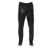 Trussardi Black Lamb Leather Men Pant