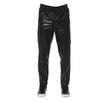 Trussardi Black Lamb Leather Men Trouser
