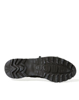 Dolce & Gabbana Black Leather Strap Men Ankle Boots Shoes