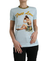 Dolce & Gabbana Light Blue Cotton Free Love Crew Neck T-shirt