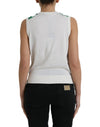 Dolce & Gabbana White Banana Leaf Print Crew Neck Tank Top