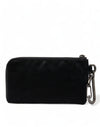 Dolce & Gabbana Black Nylon Logo Plaque Keyring Pouch Clutch Bag