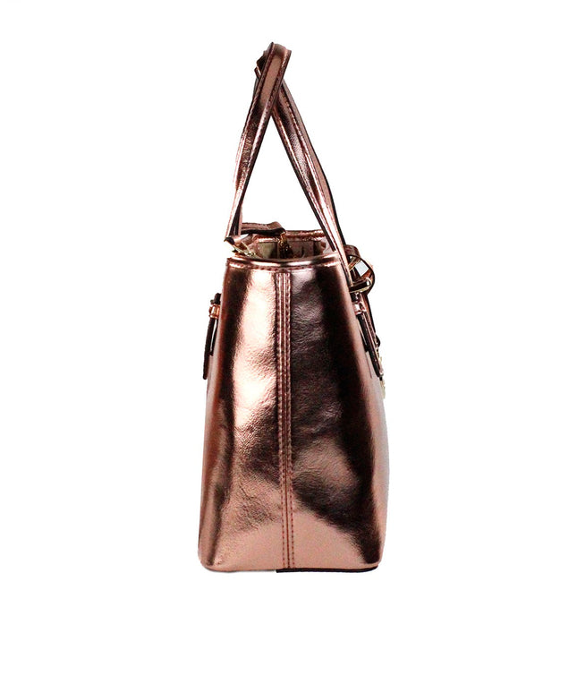 Michael Kors Jet Set Primrose Metallic XS Carryall Top Zip Tote Bag Purse