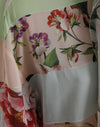 Dolce & Gabbana Multicolor Floral Patchwork Ascot Collar Top
