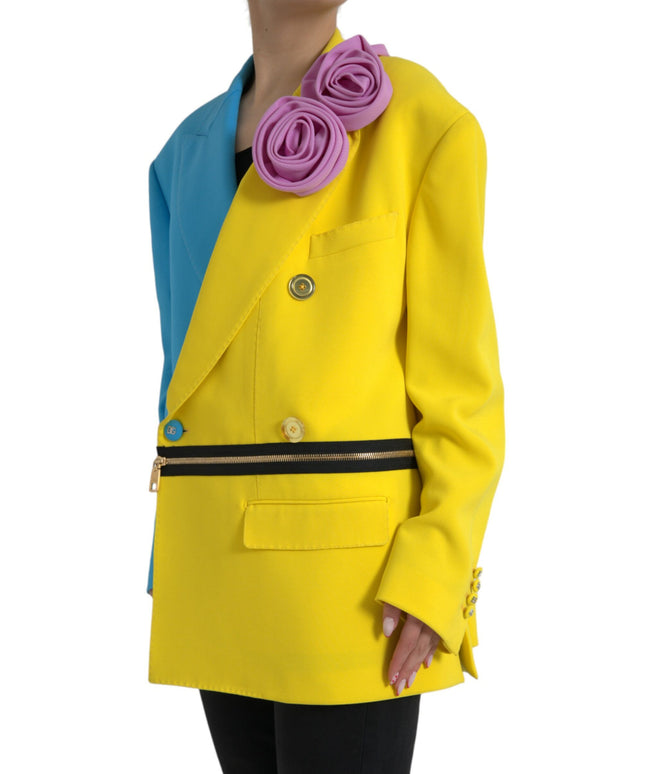 Dolce & Gabbana Multicolor Patchwork Floral Appliques Coat Jacket