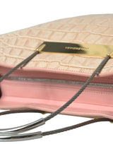 Balenciaga Pink Exotic Leather Embossed Cable Handle Shopper Tote Bag