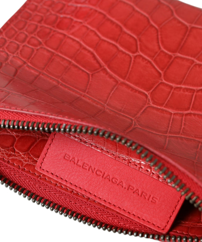 حقيبة يد كلاسيكية من Balenciaga مصنوعة من جلد إكزوتيك أحمر اللون