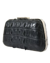 Balenciaga Black Exotic Skin Leather Shoulder Crossbody Box Clutch Bag