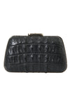 Balenciaga Black Exotic Skin Leather Shoulder Crossbody Box Clutch Bag