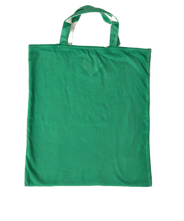 Prada Green Jersey Fabric Logo Shoulder Shopping Tote Shopping Bag
