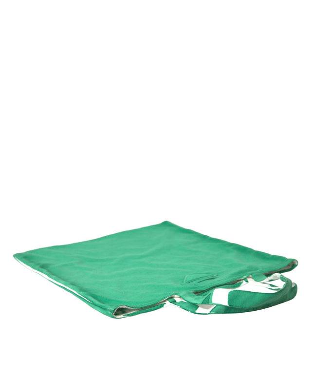 Prada Green Jersey Fabric Logo Shoulder Shopping Tote Shopping Bag