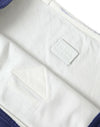 Prada Blue Jersey Fabric Logo Shoulder Shopping Tote Shopping Bag