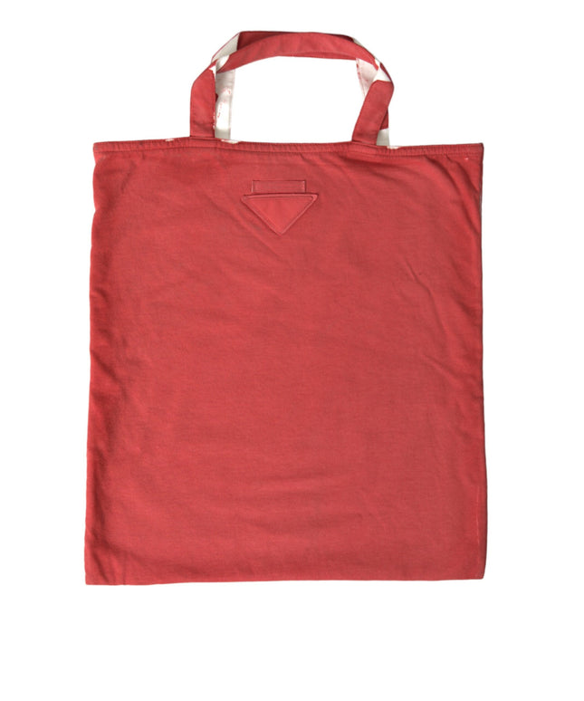 Prada Red Jersey Fabric Logo Shoulder Shopping Tote Bag