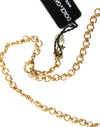 Dolce & Gabbana Gold Brass Chain Pearl Pendant Charm Necklace