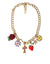 Dolce & Gabbana Gold Chain Rose Cross Strawberry Star Pendant Necklace