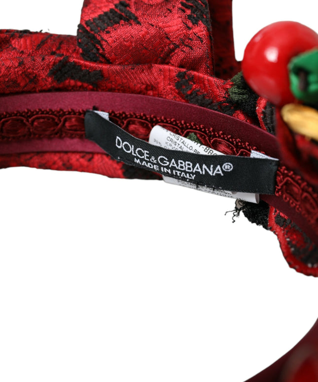 Dolce & Gabbana Red Cherry Sicily Embellished Women Hairband Diadem