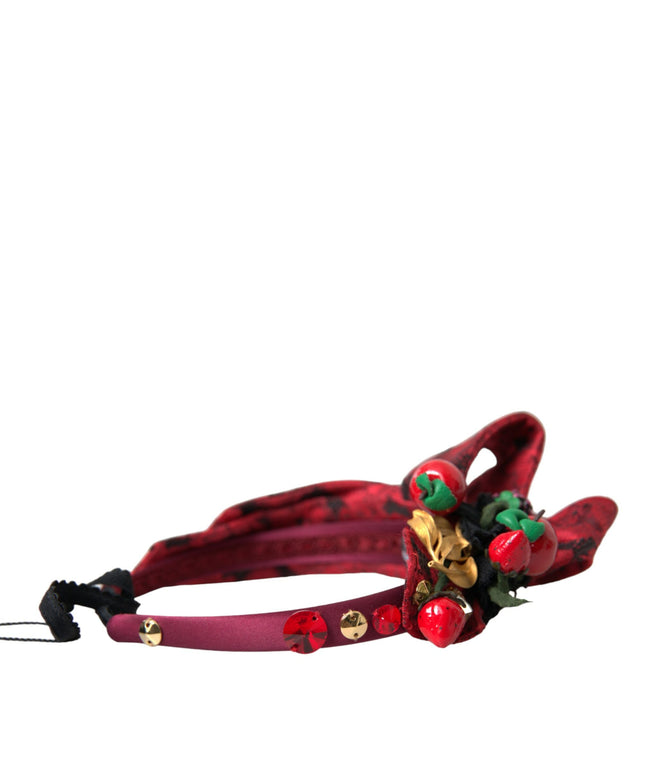 Dolce & Gabbana Red Cherry Sicily Embellished Women Hairband Diadem