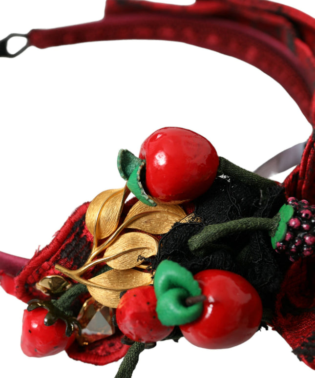 Dolce & Gabbana Red Cherry Sicily Embellished Women Hairband Diadem