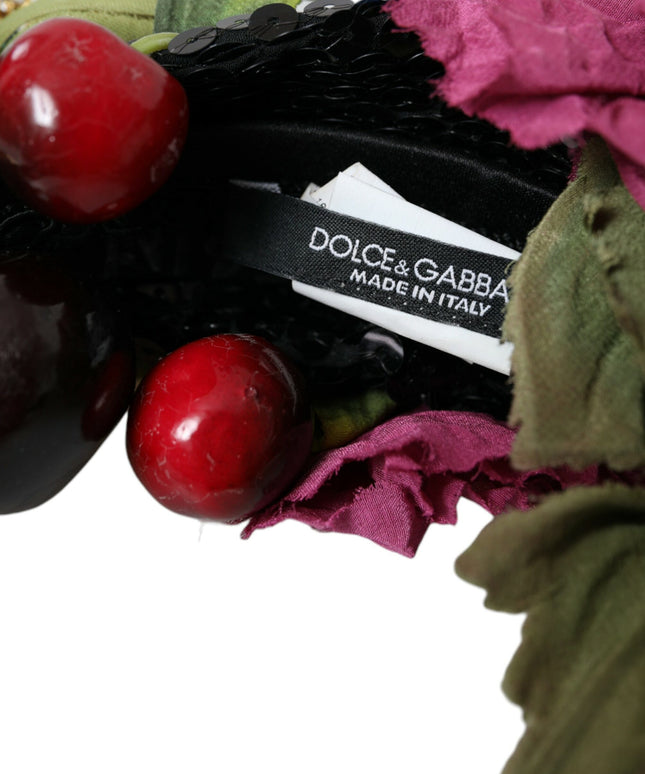Dolce & Gabbana Red Watermelon Cherry Crystal Hairband Statement Diadem