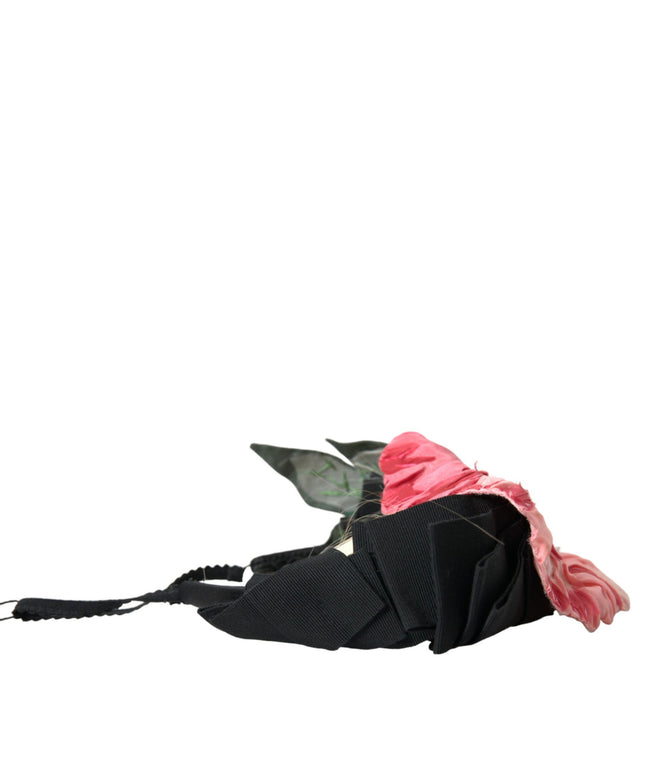 Dolce & Gabbana Black Viscose White Hair Parrucchiera Headband Diadem