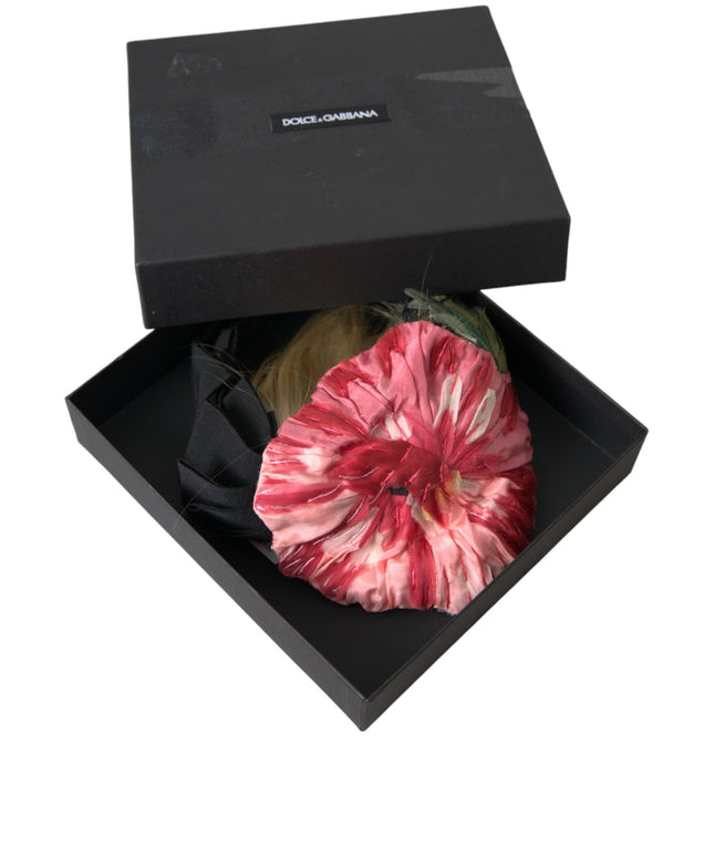 Dolce & Gabbana Black Viscose White Hair Parrucchiera Headband Diadem