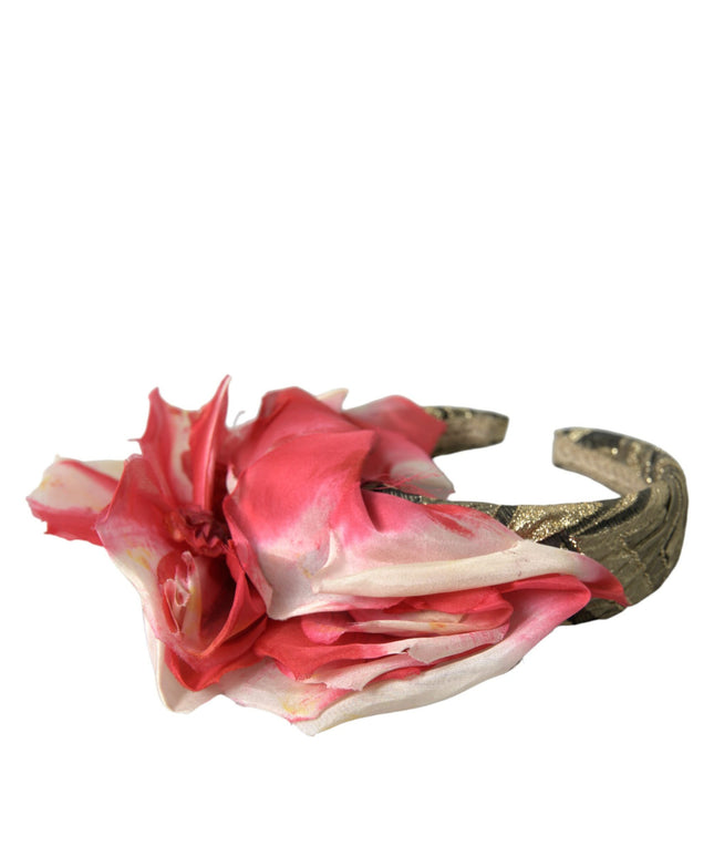 Dolce & Gabbana Multicolor Floral Applique Silk Women Headband Diadem