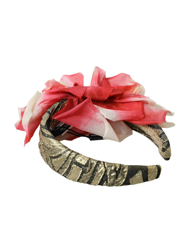Dolce & Gabbana Multicolor Floral Applique Silk Women Headband Diadem