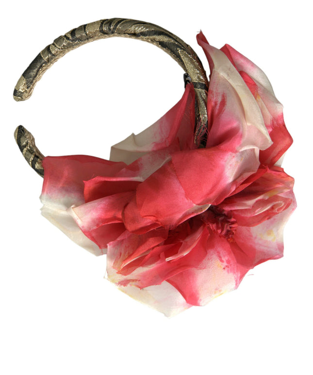 Dolce & Gabbana Multicolor Floral Applique Silk Women Headband Diadem