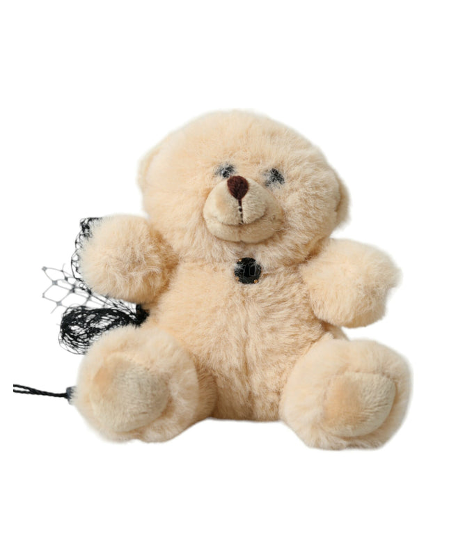 Dolce & Gabbana Beige Teddy Bear Mesh Net Band Hair Clip