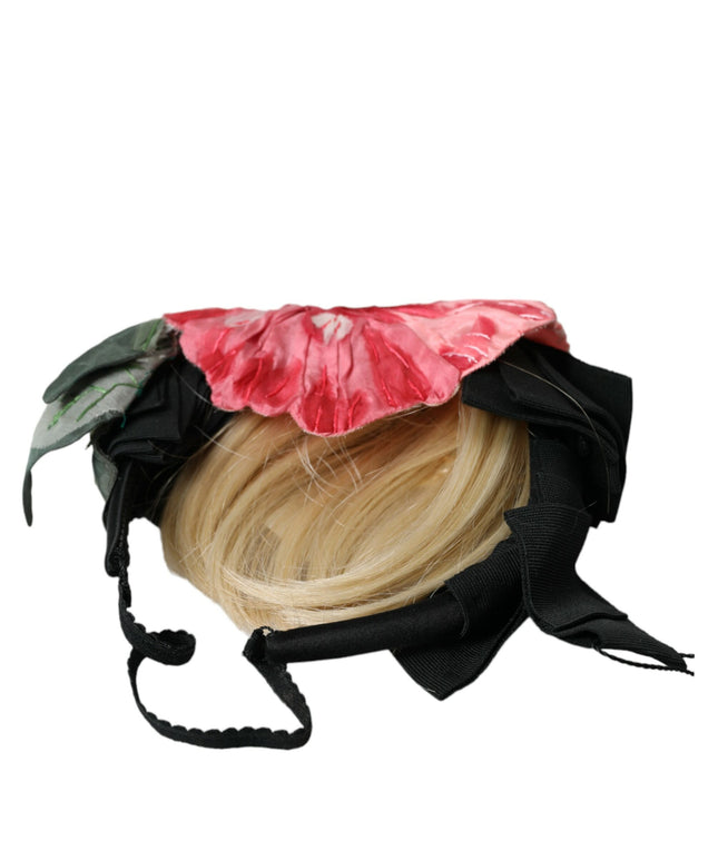 Dolce & Gabbana Black Viscose White Hair Parrucchiera Headband Diadem