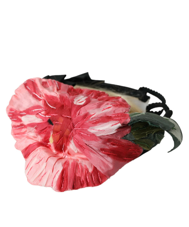 Dolce & Gabbana Black Viscose White Hair Parrucchiera Headband Diadem