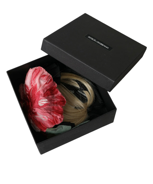 Dolce & Gabbana Black Viscose White Hair Parrucchiera Headband Diadem