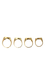 Dolce & Gabbana Gold Brass KING Enamel Set of 4 Ring