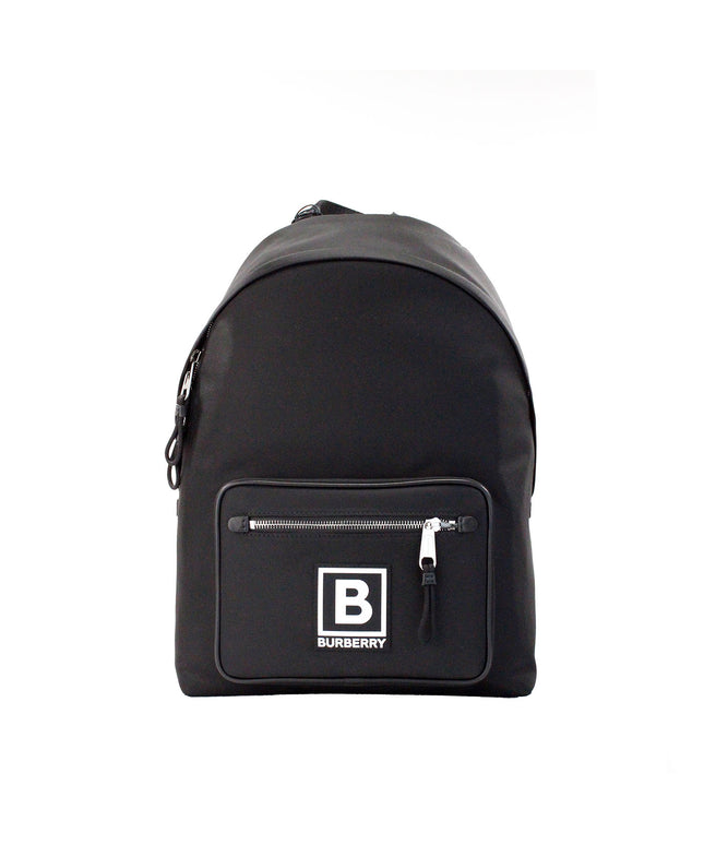 Burberry Abbeydale Branded Stamp Black Nylon Backpack Shoulder Bookbag
