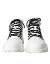 حذاء Dolce &amp; Gabbana White Vulcano Trekking للرجال ذو الكاحل